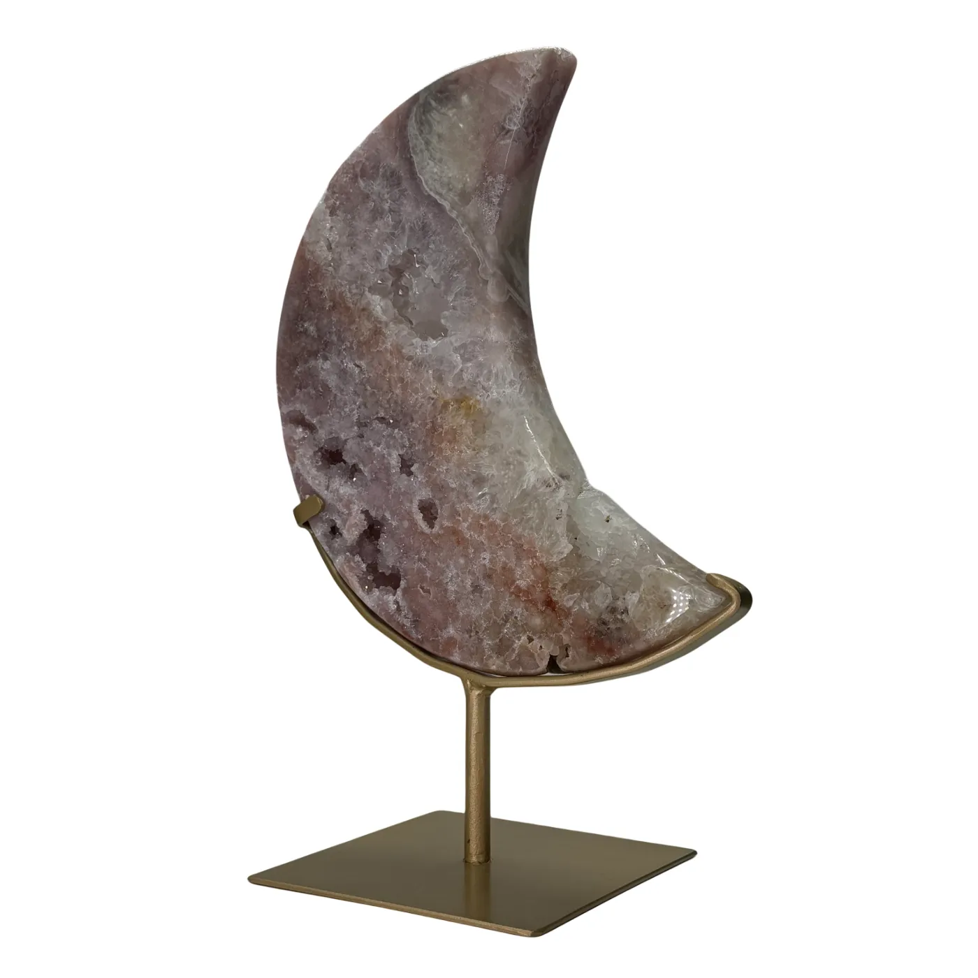 Roze Amethist Maan op Standaard - 3,65 kg - 37 cm