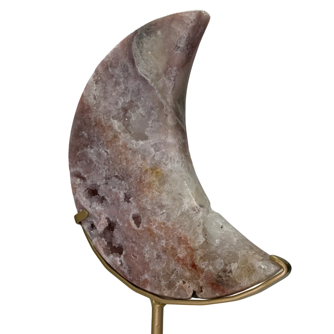 Roze Amethist Maan op Standaard - 3,65 kg - 37 cm