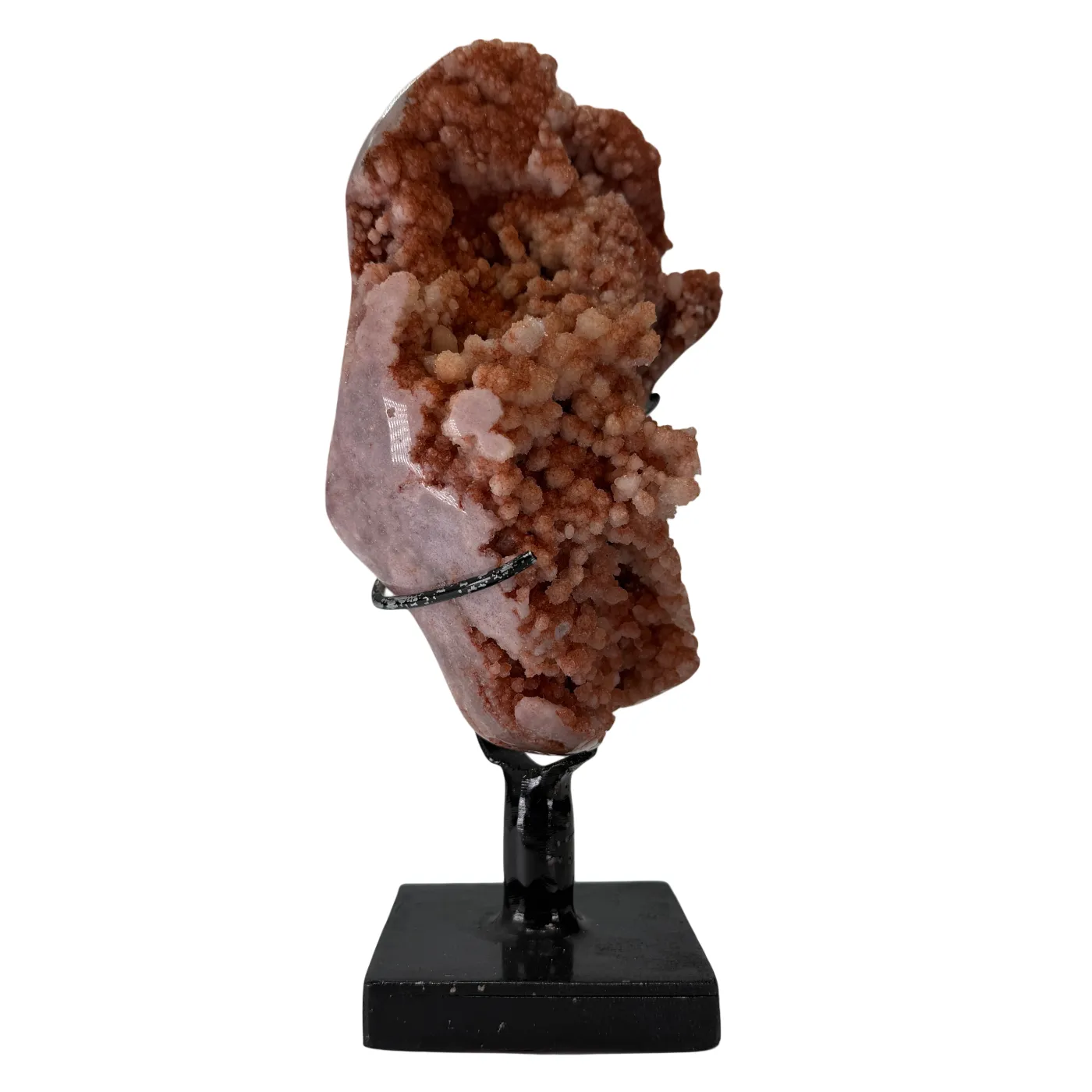 Pink Amethyst on Black Metal Stand – High Quality #11