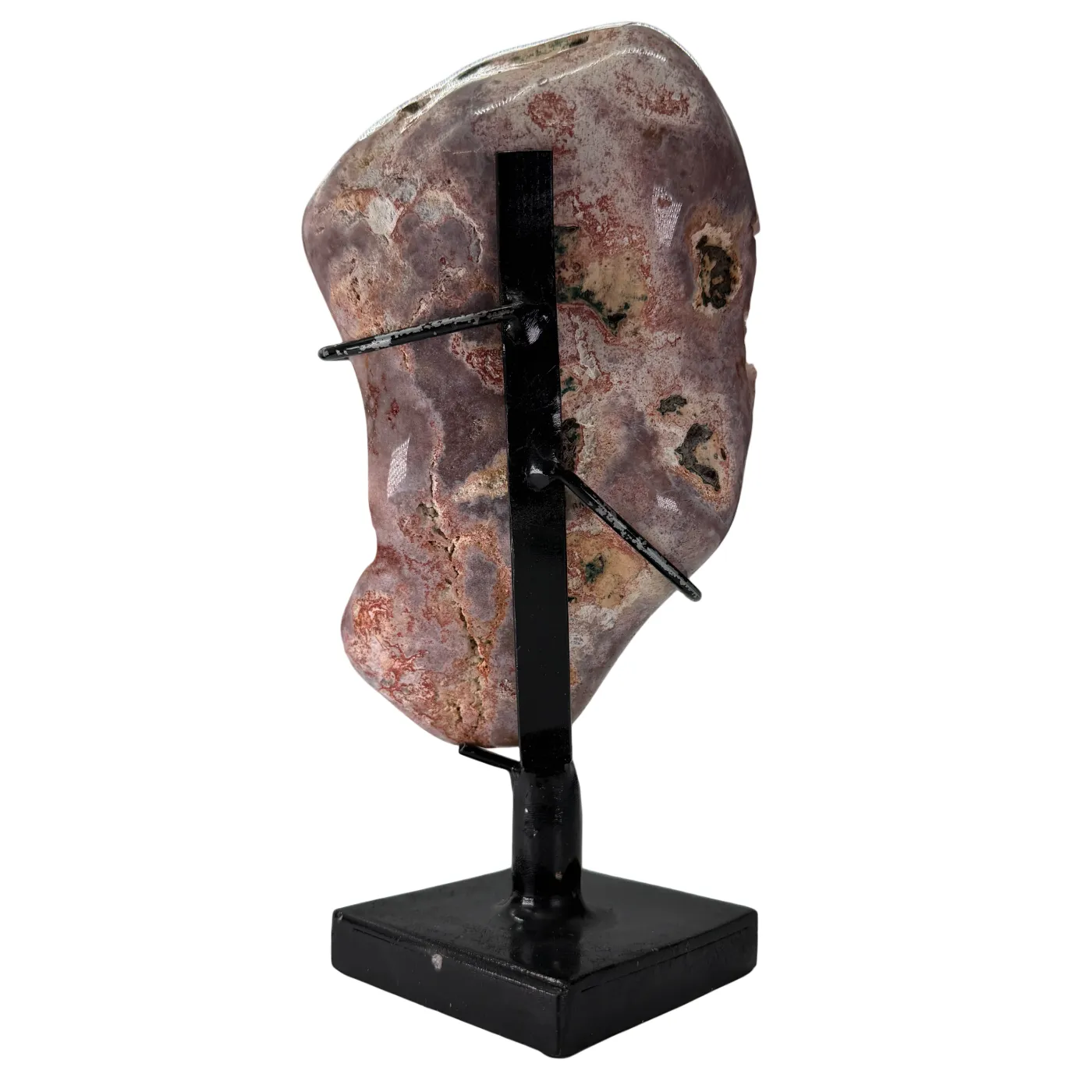 Pink Amethyst on Black Metal Stand – High Quality #11
