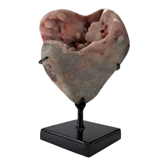 Pink Amethyst on Black Metal Stand #12