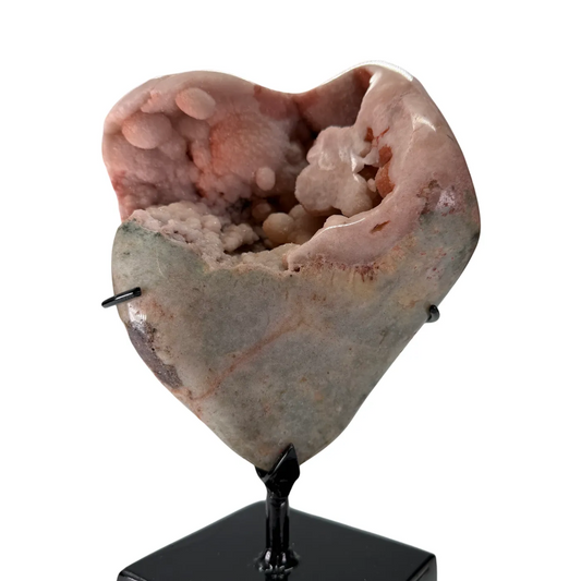 Pink Amethyst on Black Metal Stand #12