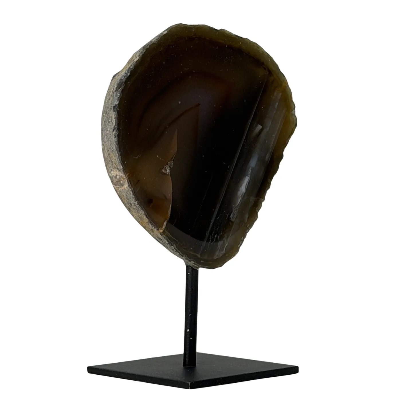 Kleine agaat geode op standaard