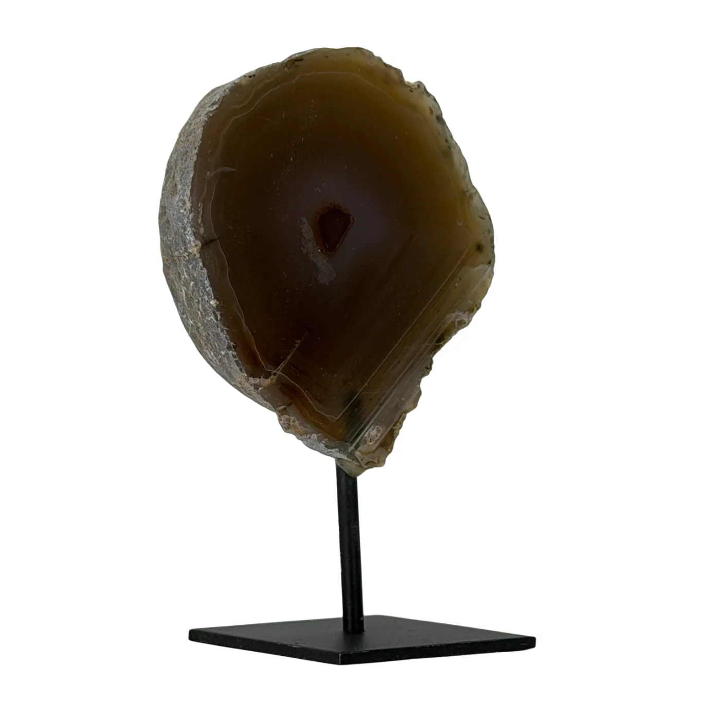 Kleine agaat geode op standaard