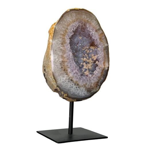 Agaat geode op standaard uit Brazilië - 18 cm
