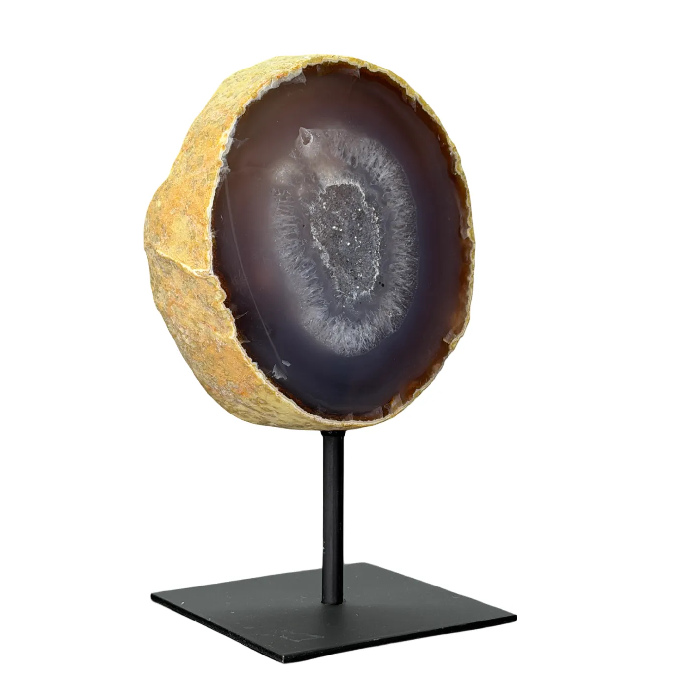 Agaat geode op standaard uit Brazilië - 18 cm