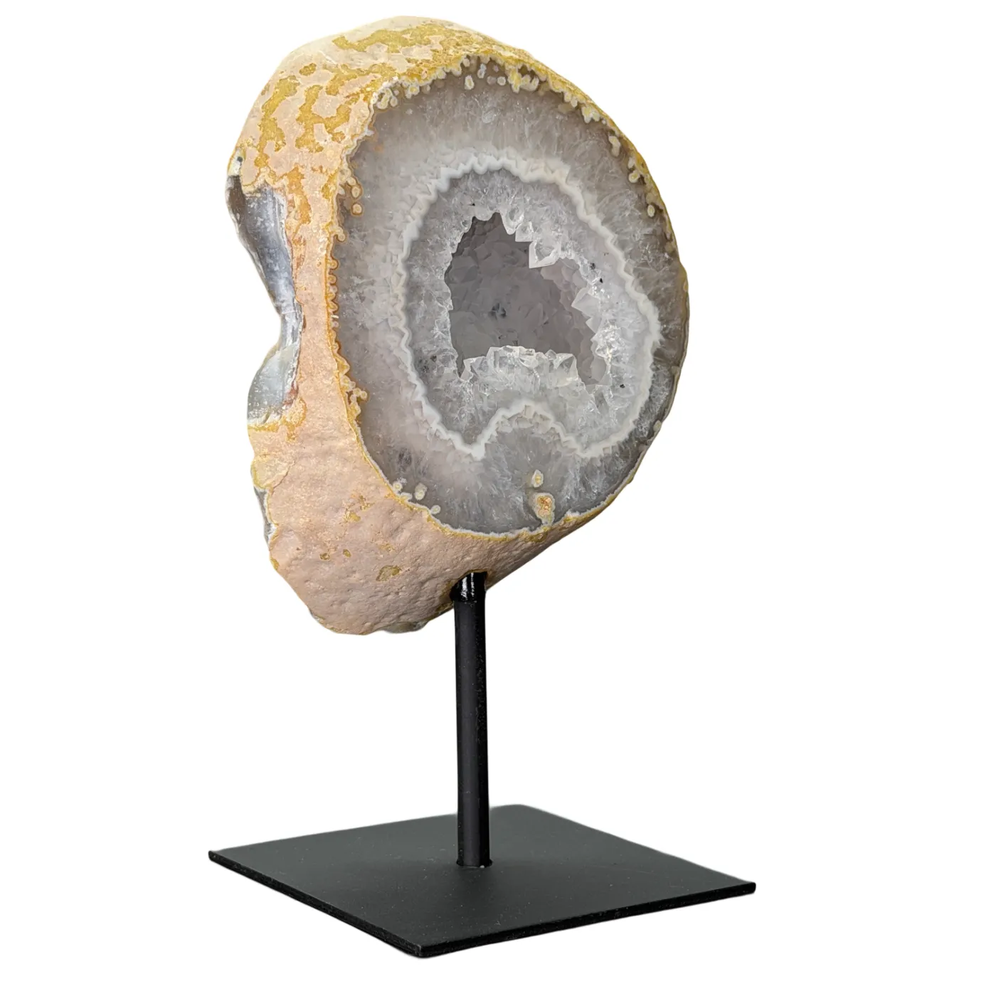 Agaat geode op standaard uit Brazilië - 18 cm