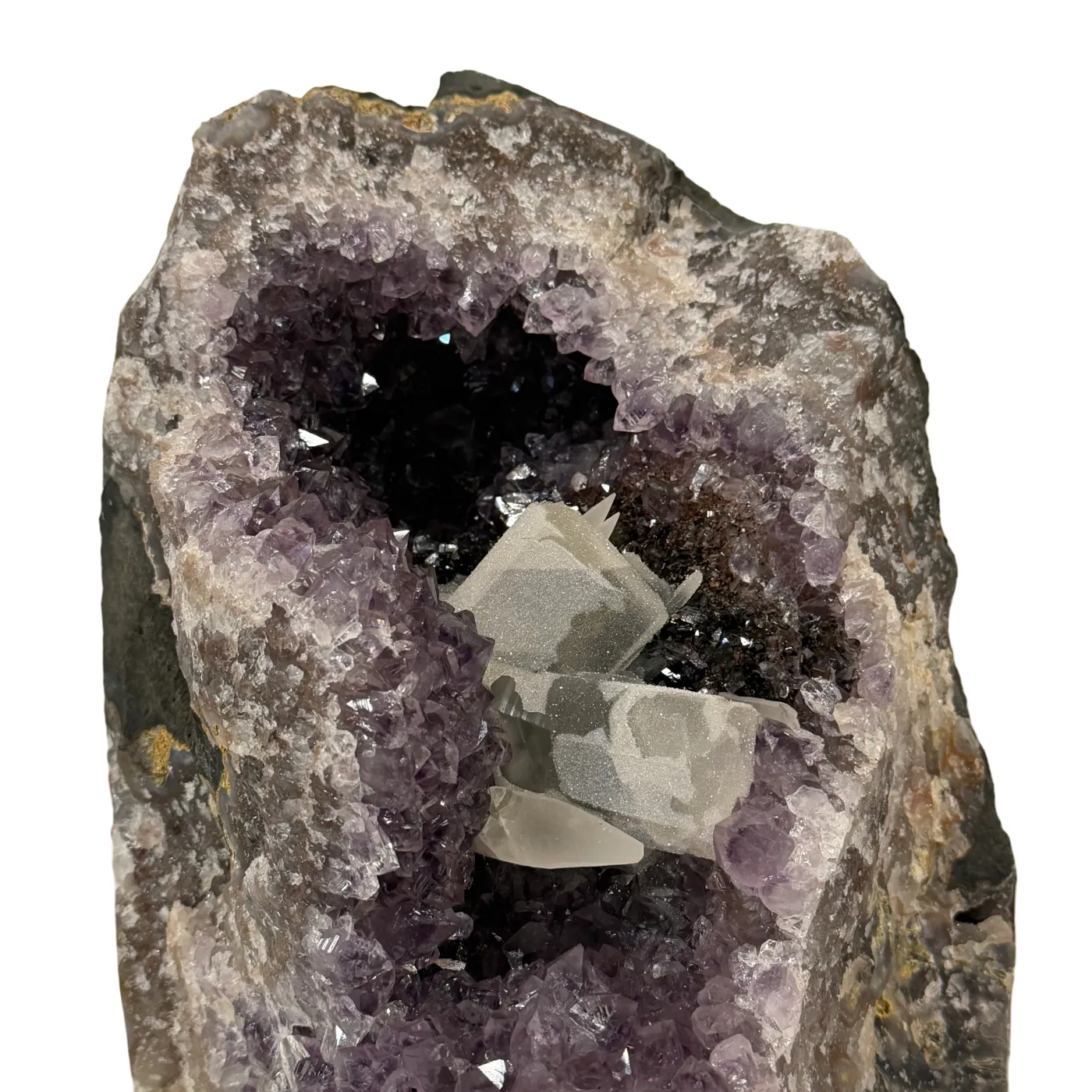 Améthyste unique d'Uruguay avec calcite et druse - 13,25 kg