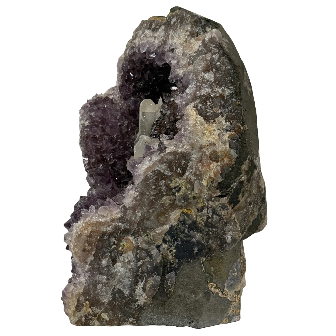 Améthyste unique d'Uruguay avec calcite et druse - 13,25 kg