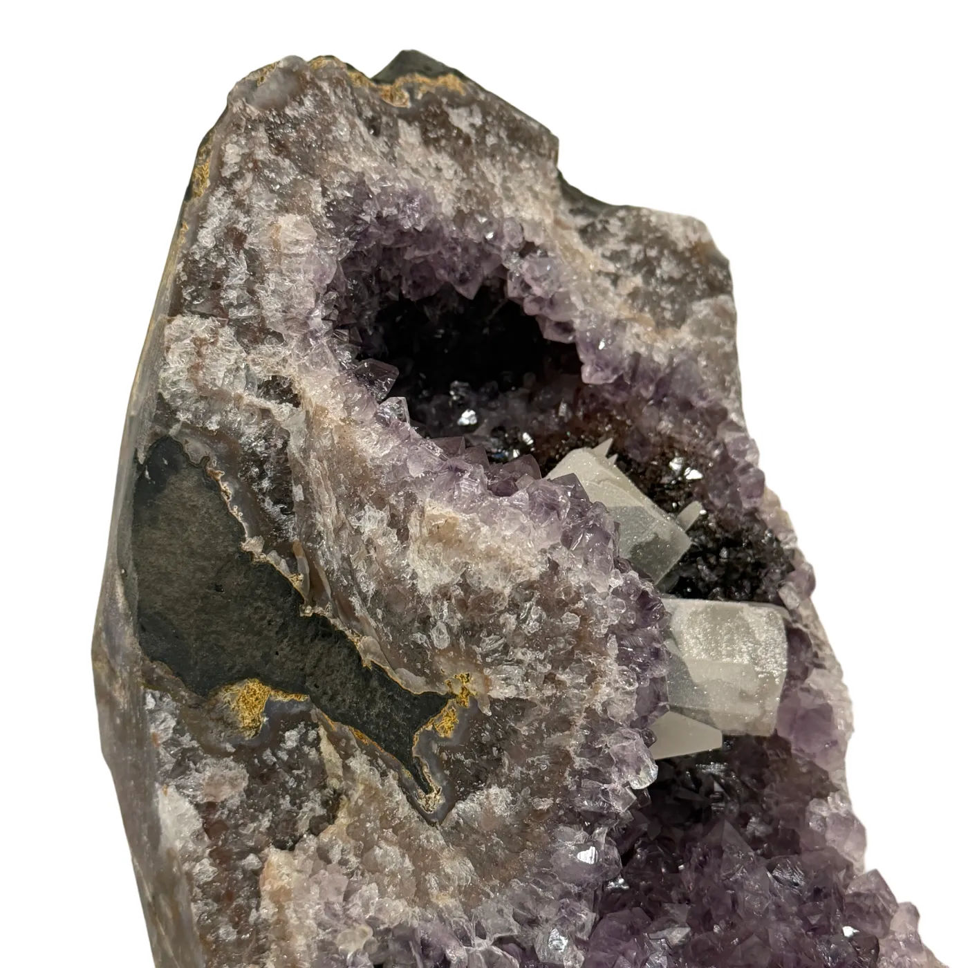 Améthyste unique d'Uruguay avec calcite et druse - 13,25 kg