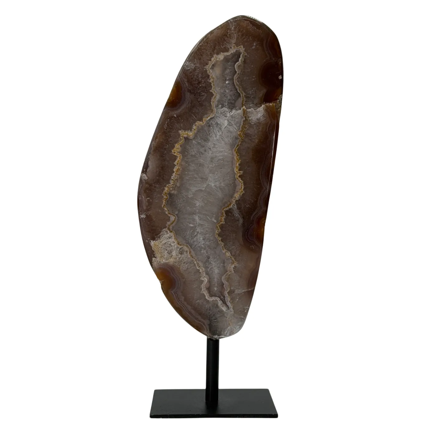 Agaat schijf op voet 20 cm