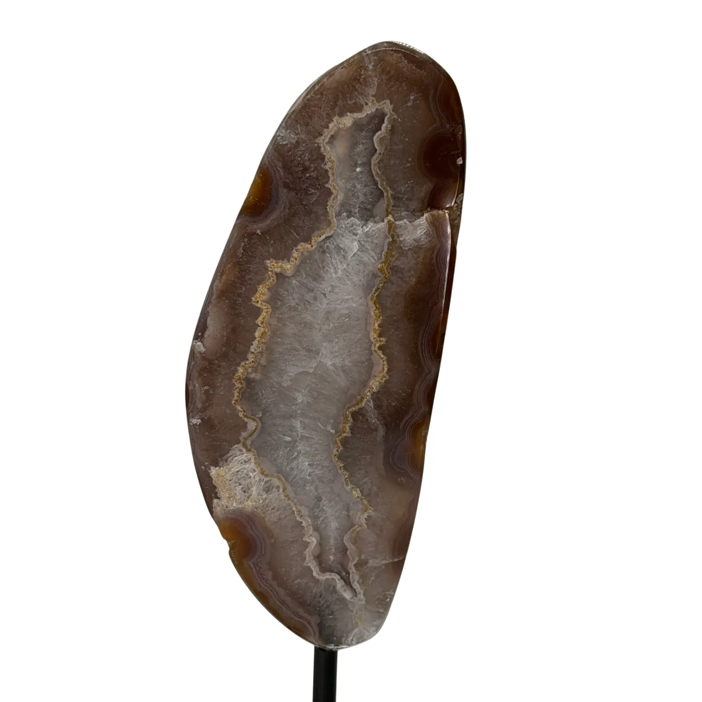 Agaat schijf op voet 20 cm