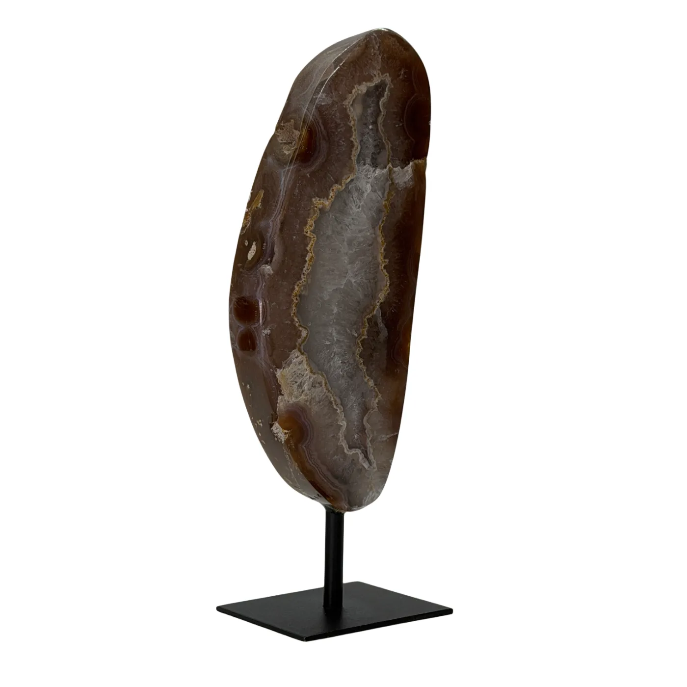 Agaat schijf op voet 20 cm