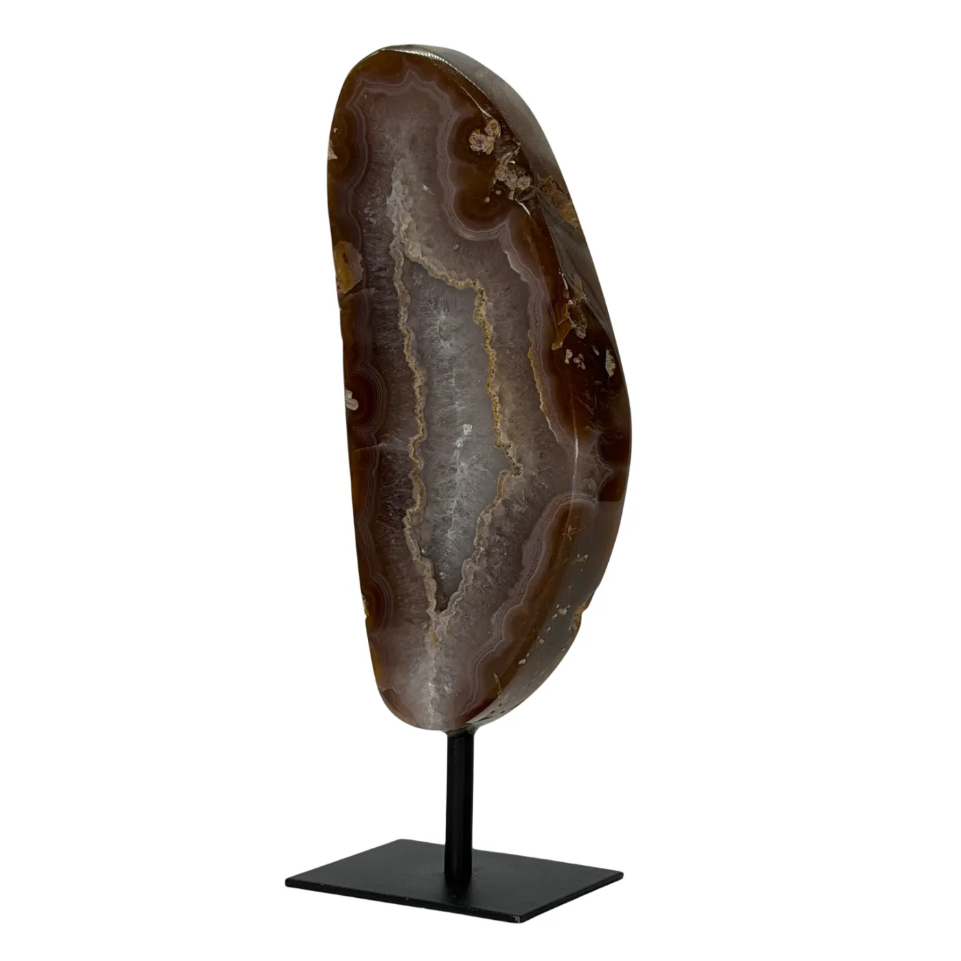 Agaat schijf op voet 20 cm