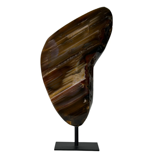 Agaat schijf op voet 23 cm