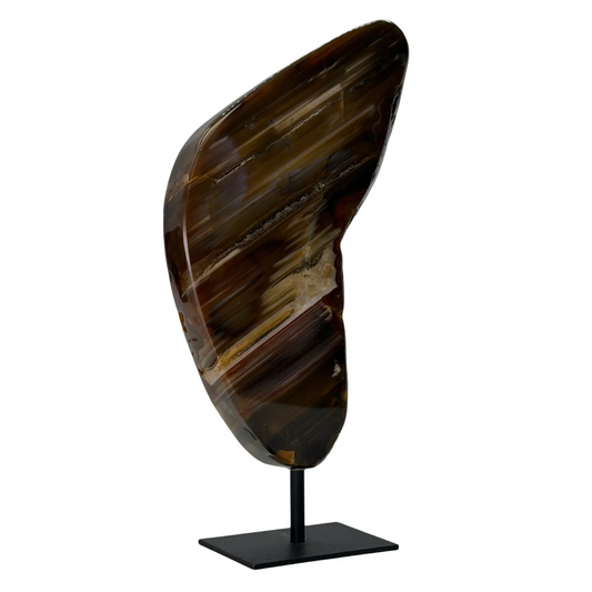 Agaat schijf op voet 23 cm