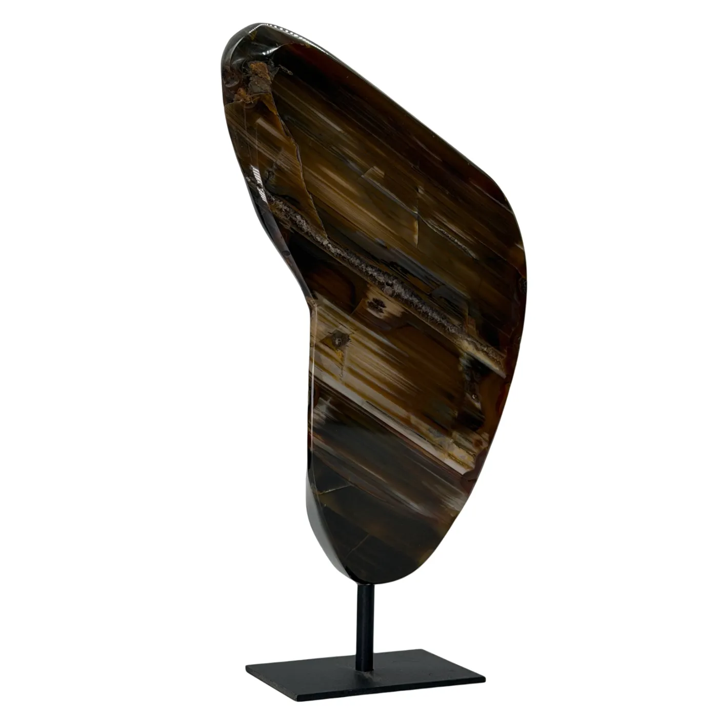 Agaat schijf op voet 23 cm