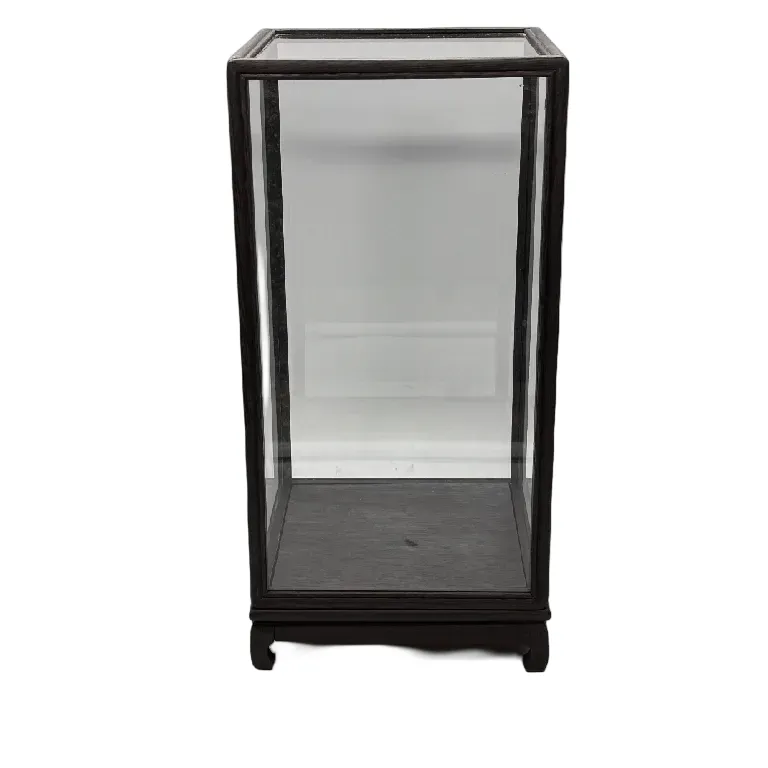 Vierkant Stolp - Glazen Vitrine - 17x17x35 cm