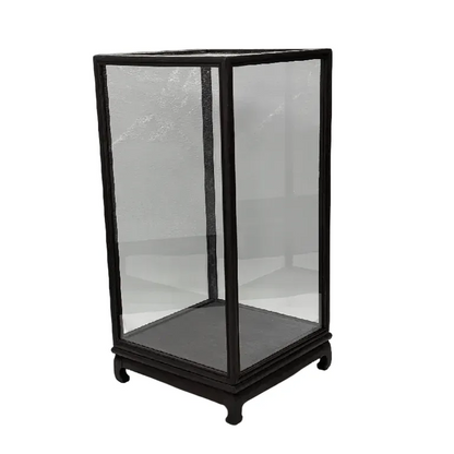 Vierkant Stolp - Glazen Vitrine - 17x17x35 cm