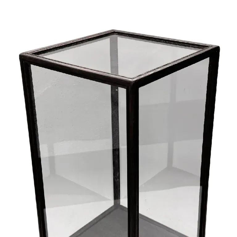 Vierkant Stolp - Glazen Vitrine - 17x17x35 cm