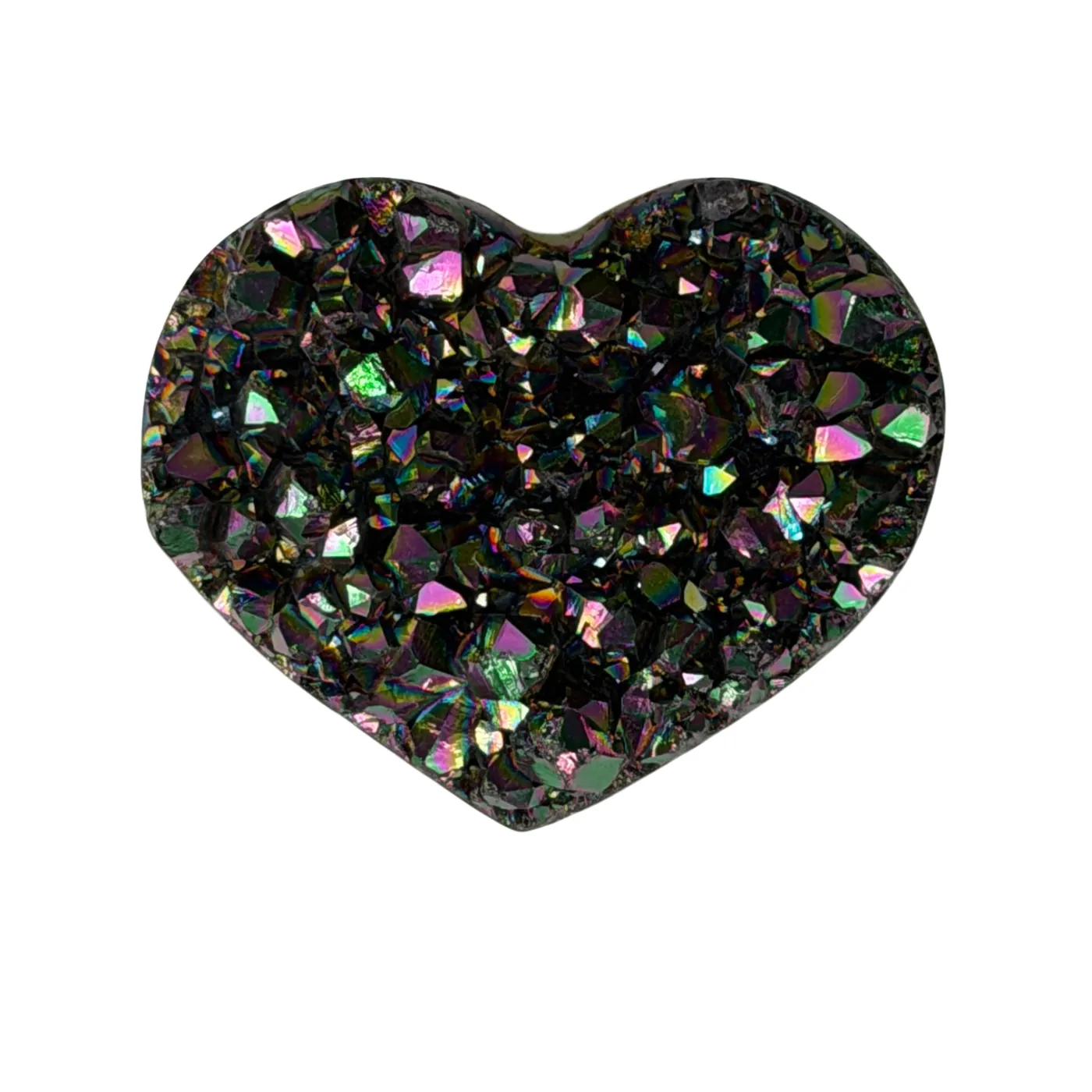 Kleine titanium rainbow hart van kwarts