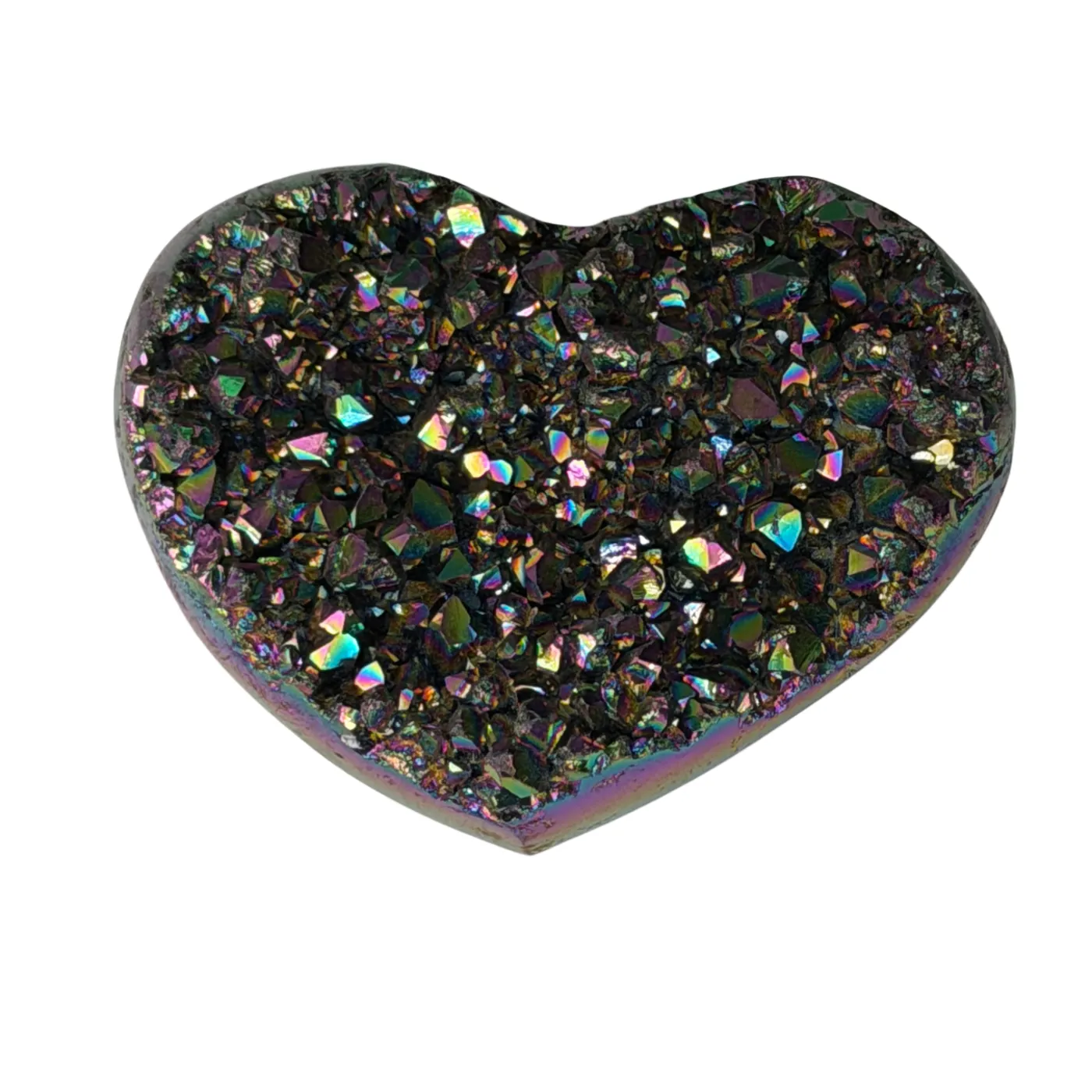 Kleine titanium rainbow hart van kwarts