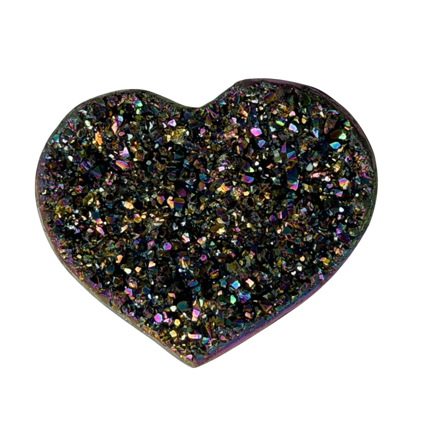 Kleine titanium rainbow hart van kwarts