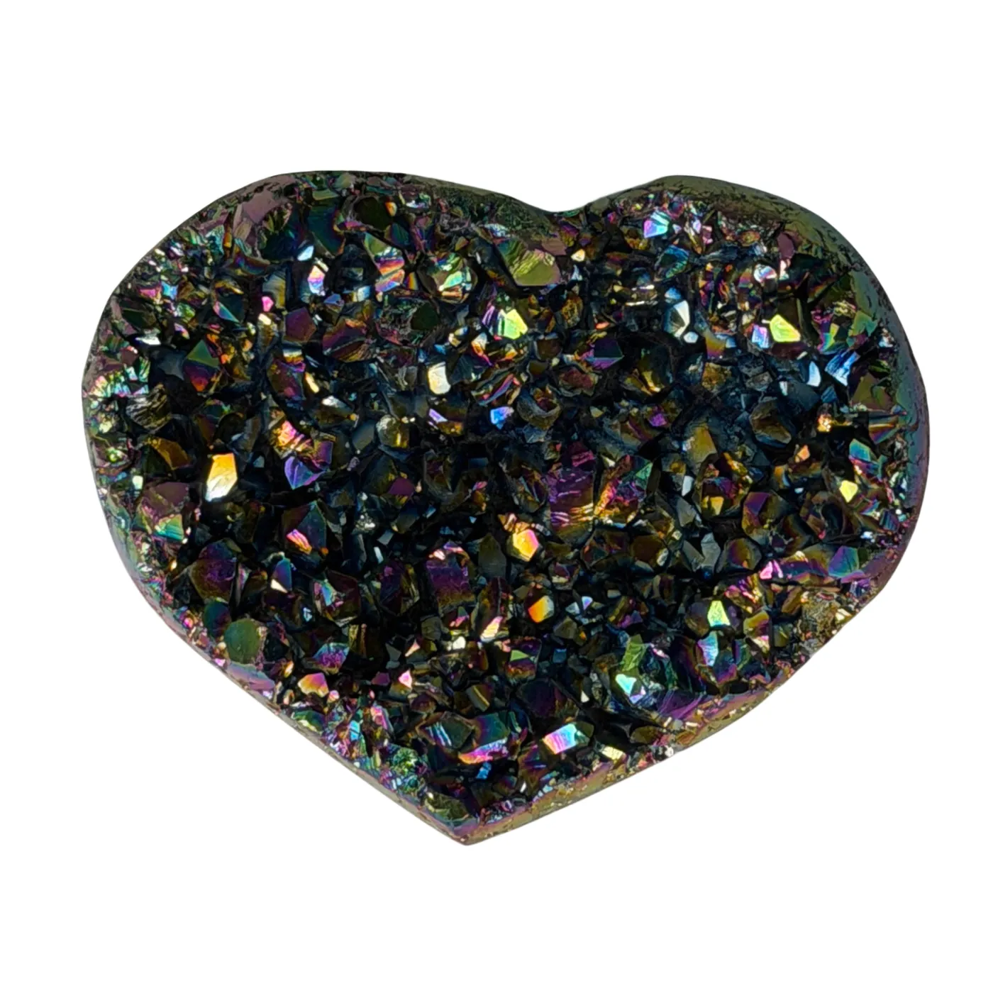 Kleine titanium rainbow hart van kwarts