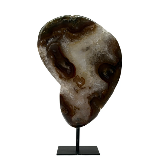 Agaat schijf op voet 26 cm