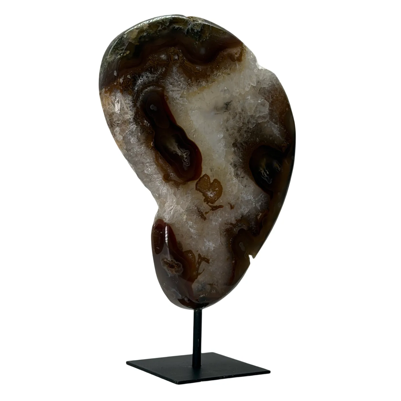 Agaat schijf op voet 26 cm