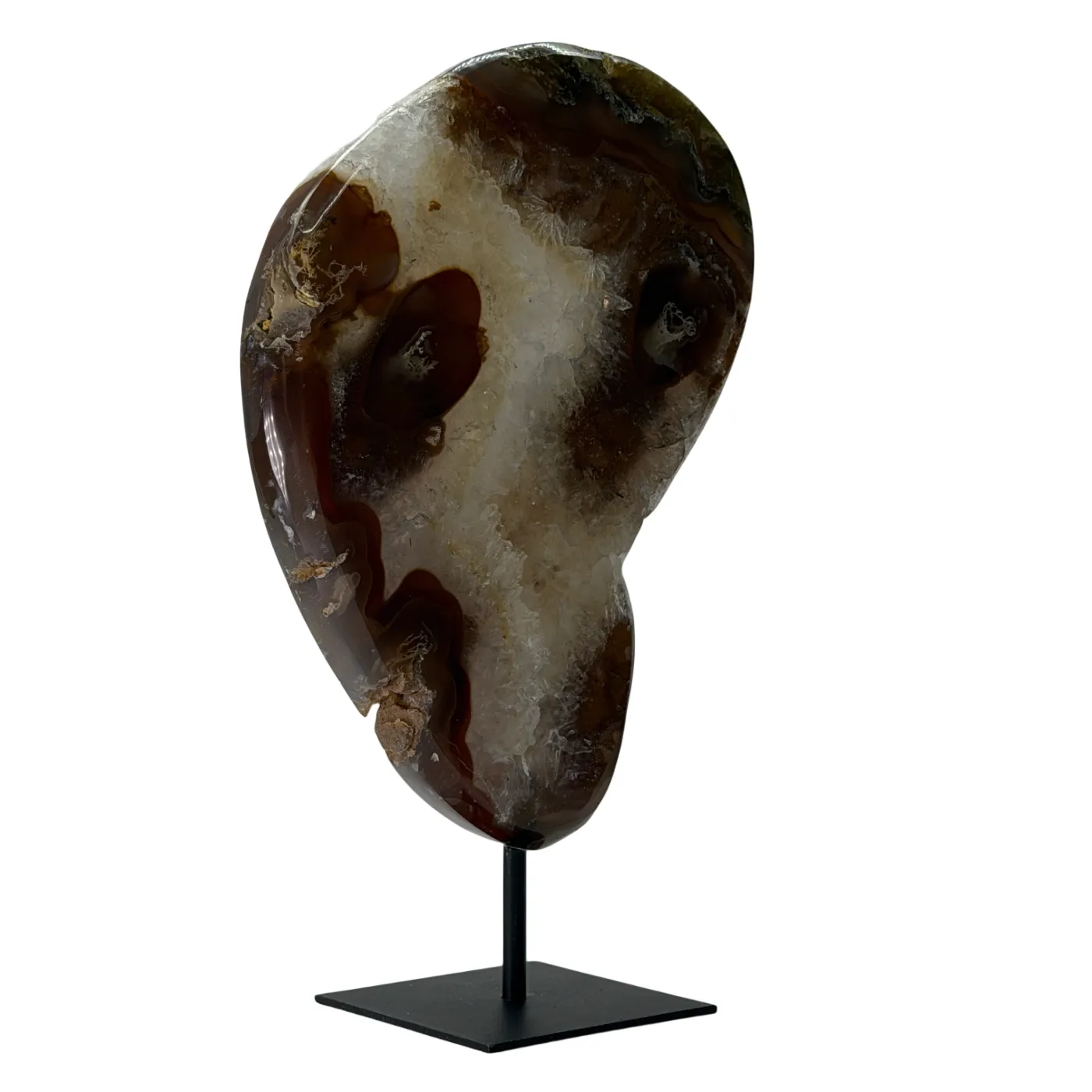 Agaat schijf op voet 26 cm