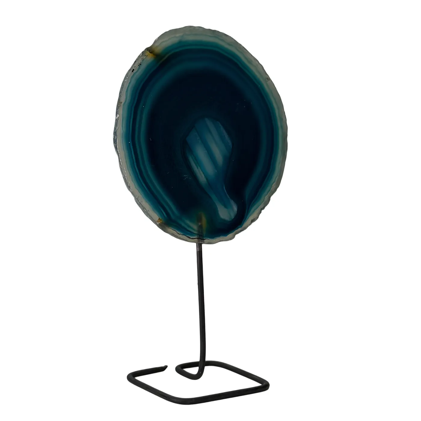 Mini Disque d'Agate sur Support – Pierre Précieuse Polie du Brésil (13 cm)