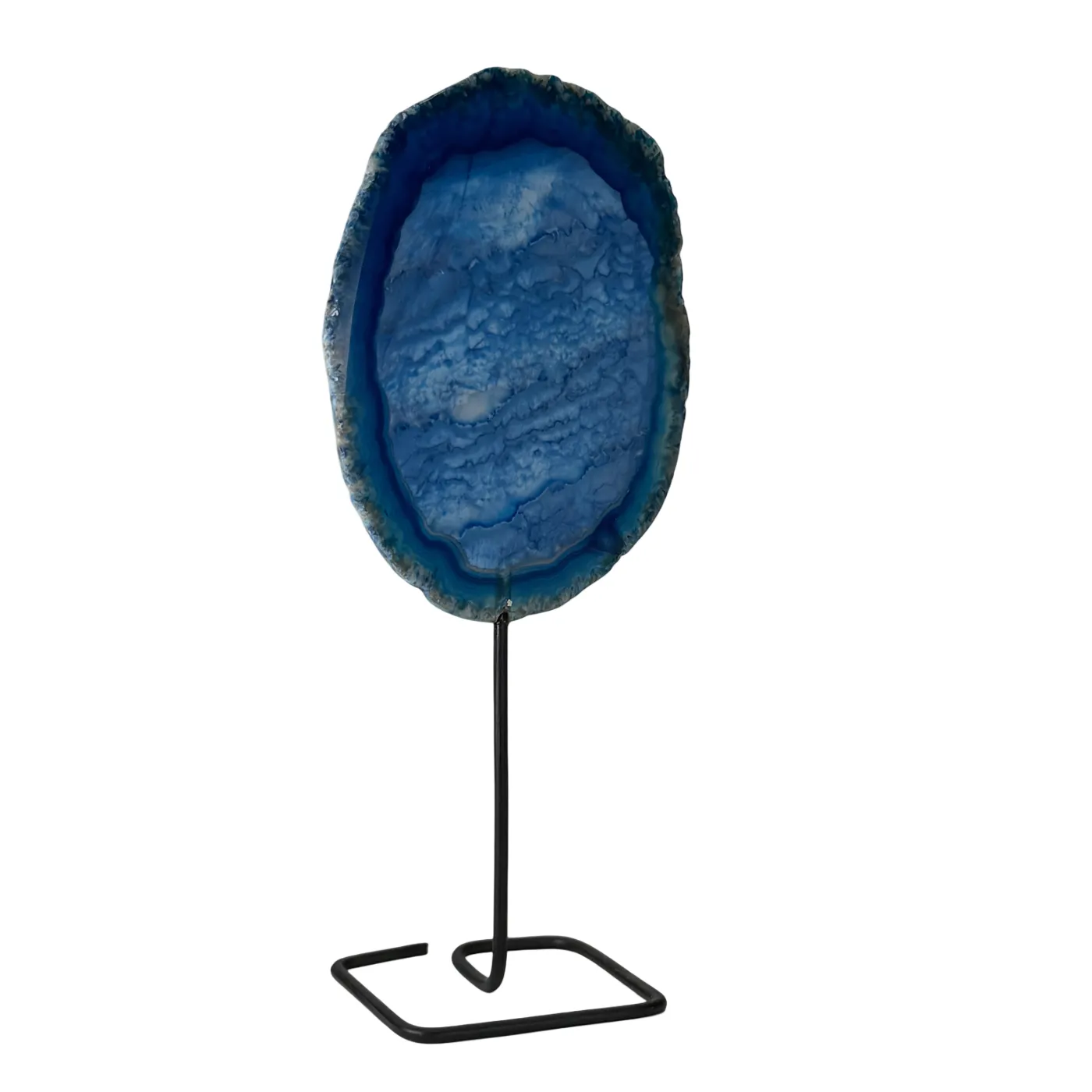 Mini Disque d'Agate sur Support – Pierre Précieuse Polie du Brésil (13 cm)