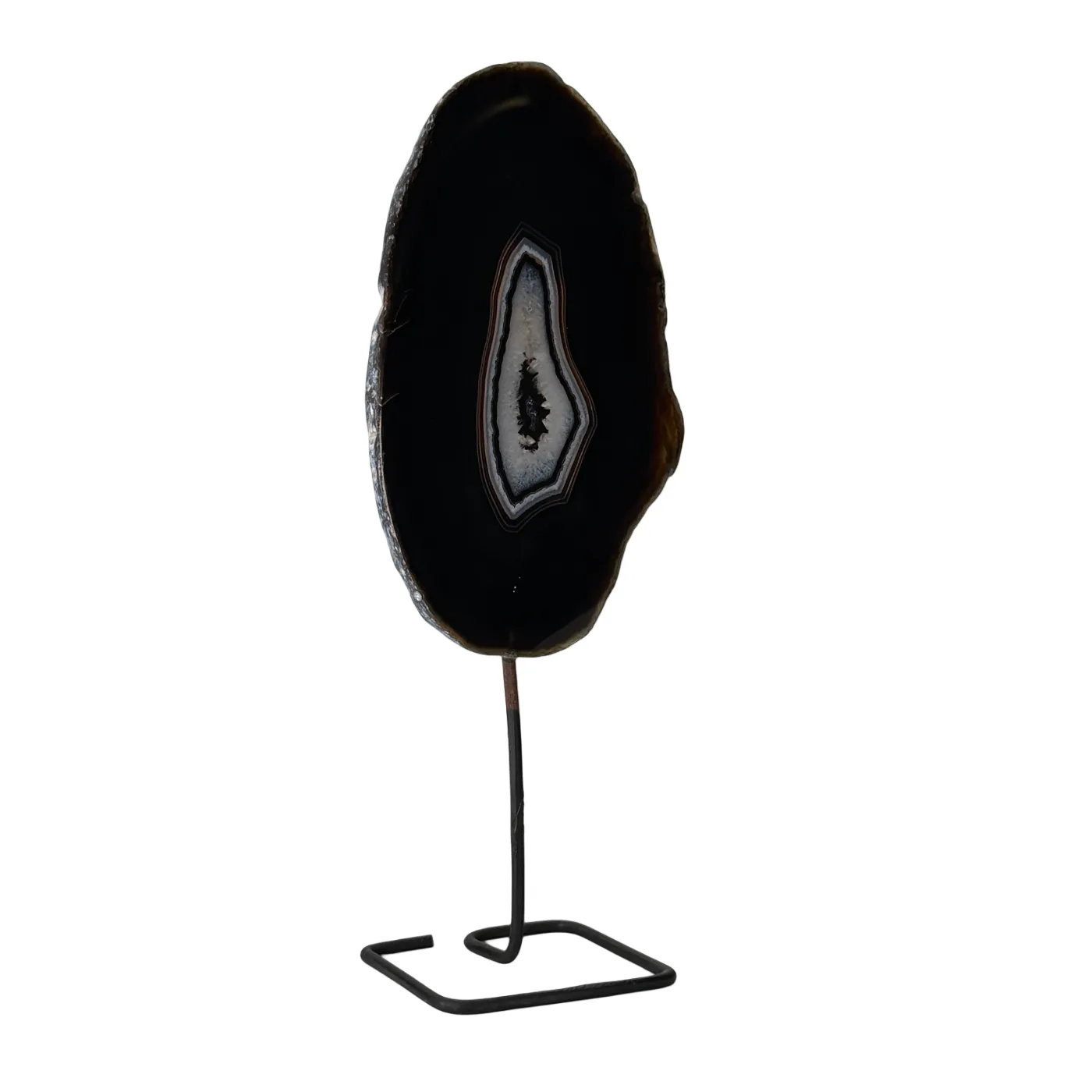 Mini Disque d'Agate sur Support – Pierre Précieuse Polie du Brésil (13 cm)