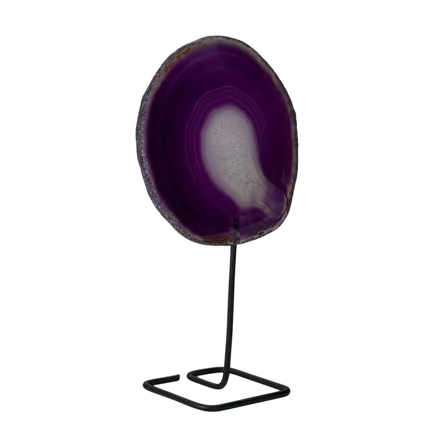 Mini Disque d'Agate sur Support – Pierre Précieuse Polie du Brésil (13 cm)