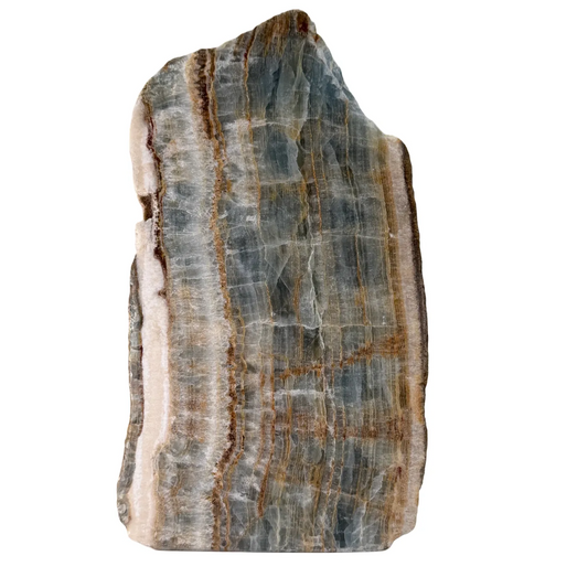 Blue onyx - raw - half polished - cut base - #2