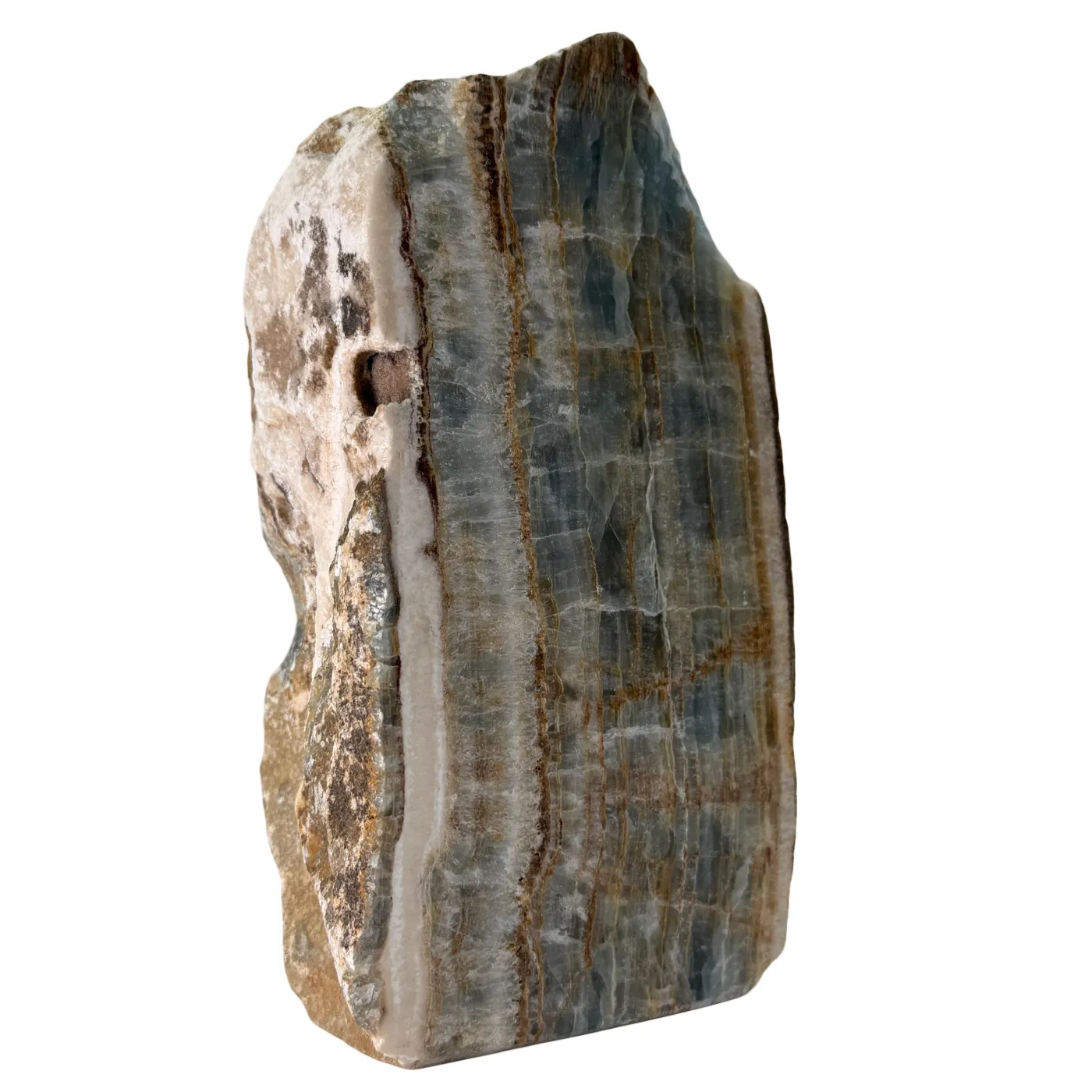 Blauwe Onyx Cut Base – Gepolijst & Ruw Edelsteen Decoratie - 3,2 kg