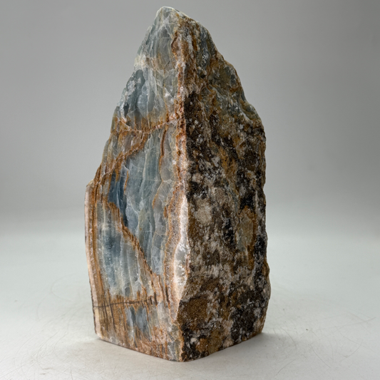 Blue onyx - raw - half polished - cut base - #2