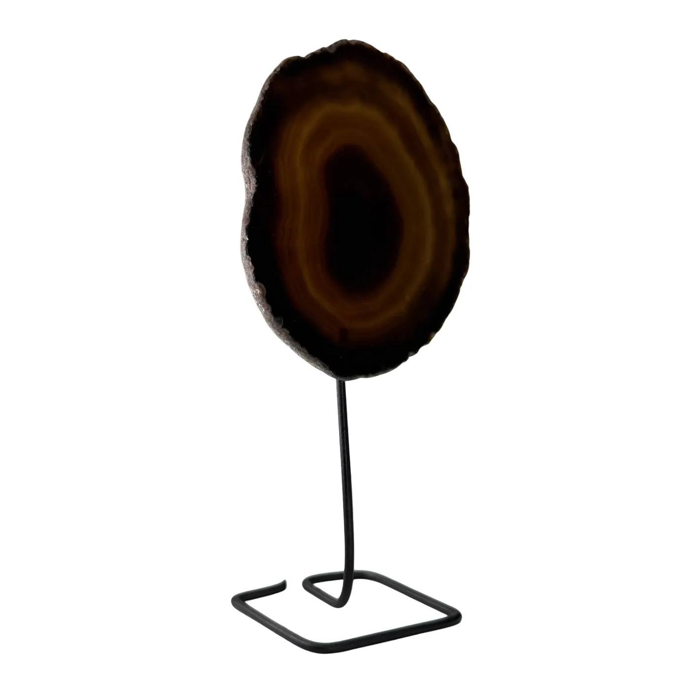 Mini Disque d'Agate sur Support – Pierre Précieuse Polie du Brésil (13 cm)