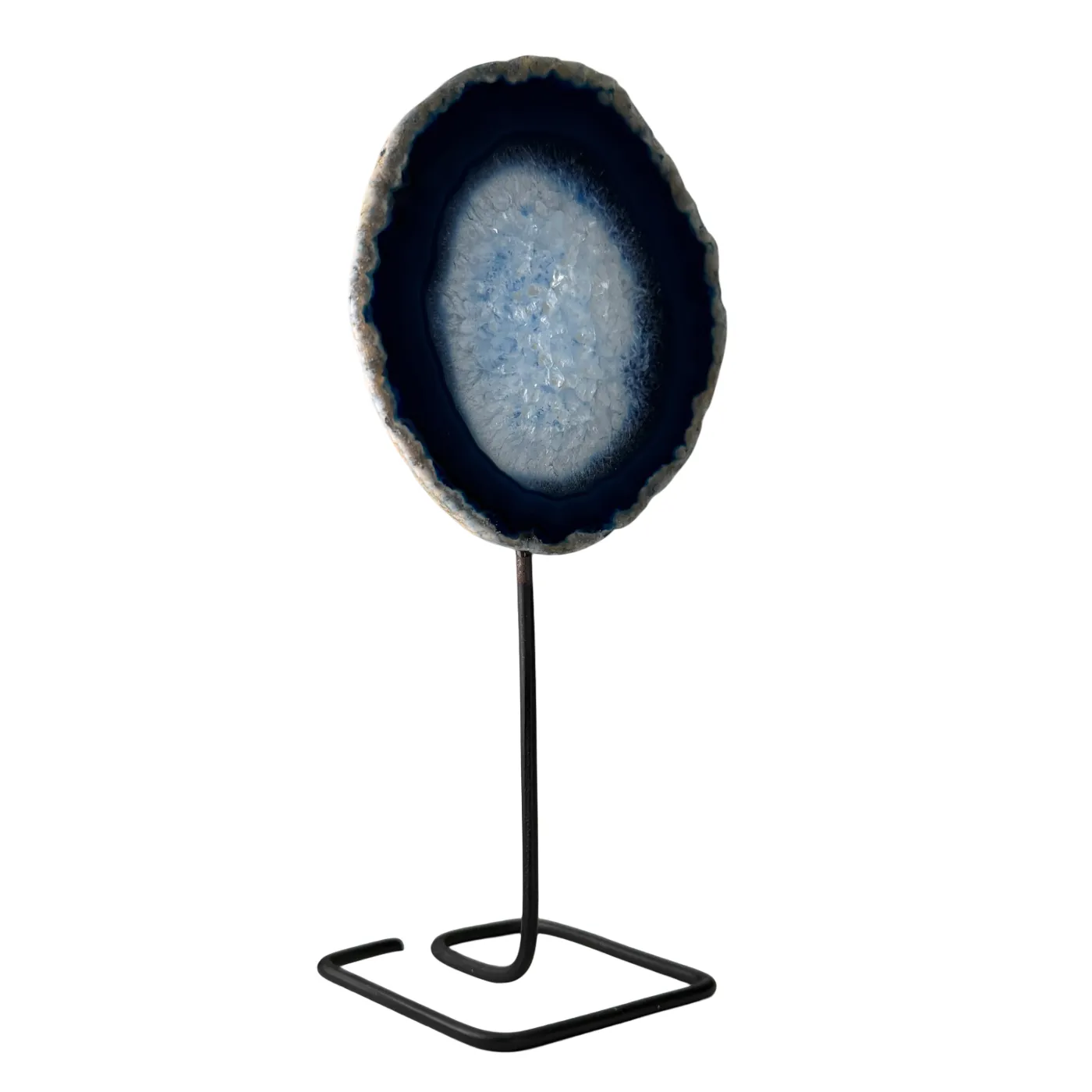 Mini Disque d'Agate sur Support – Pierre Précieuse Polie du Brésil (13 cm)