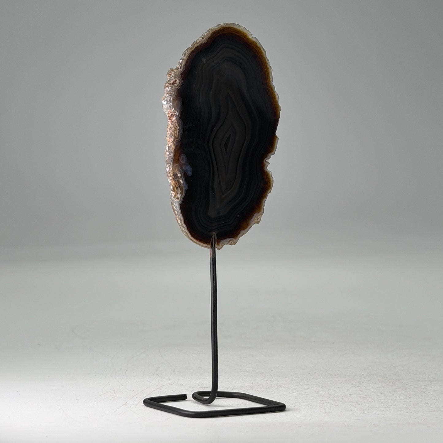 Mini Disque d'Agate sur Support – Pierre Précieuse Polie du Brésil (13 cm)