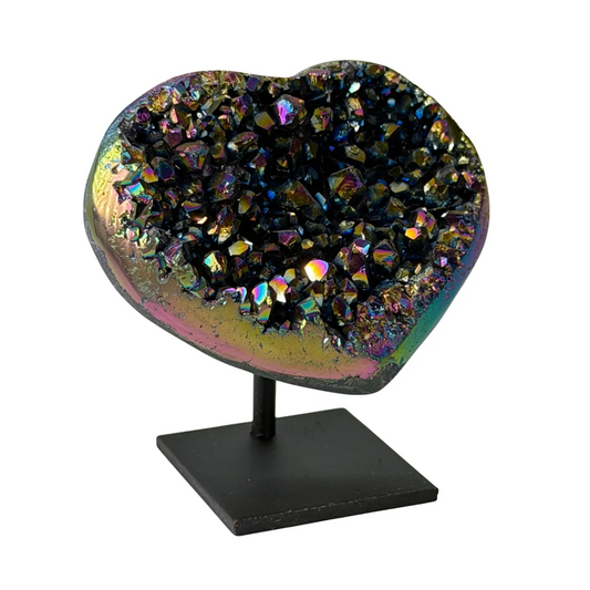 Titanium Rainbow Klein Hart van Kwarts op Standaard