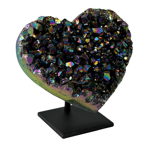 Titanium Rainbow Klein Hart van Kwarts op Standaard