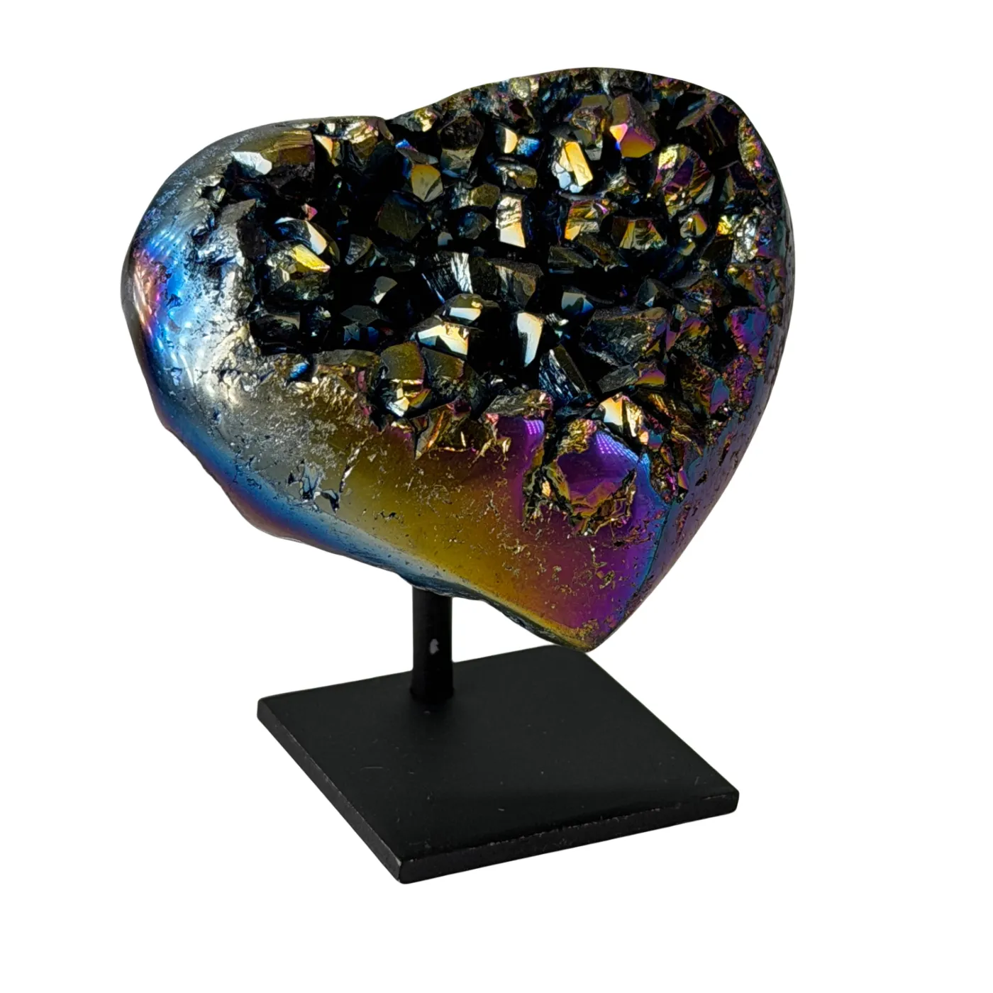 Titanium Rainbow Klein Hart van Kwarts op Standaard