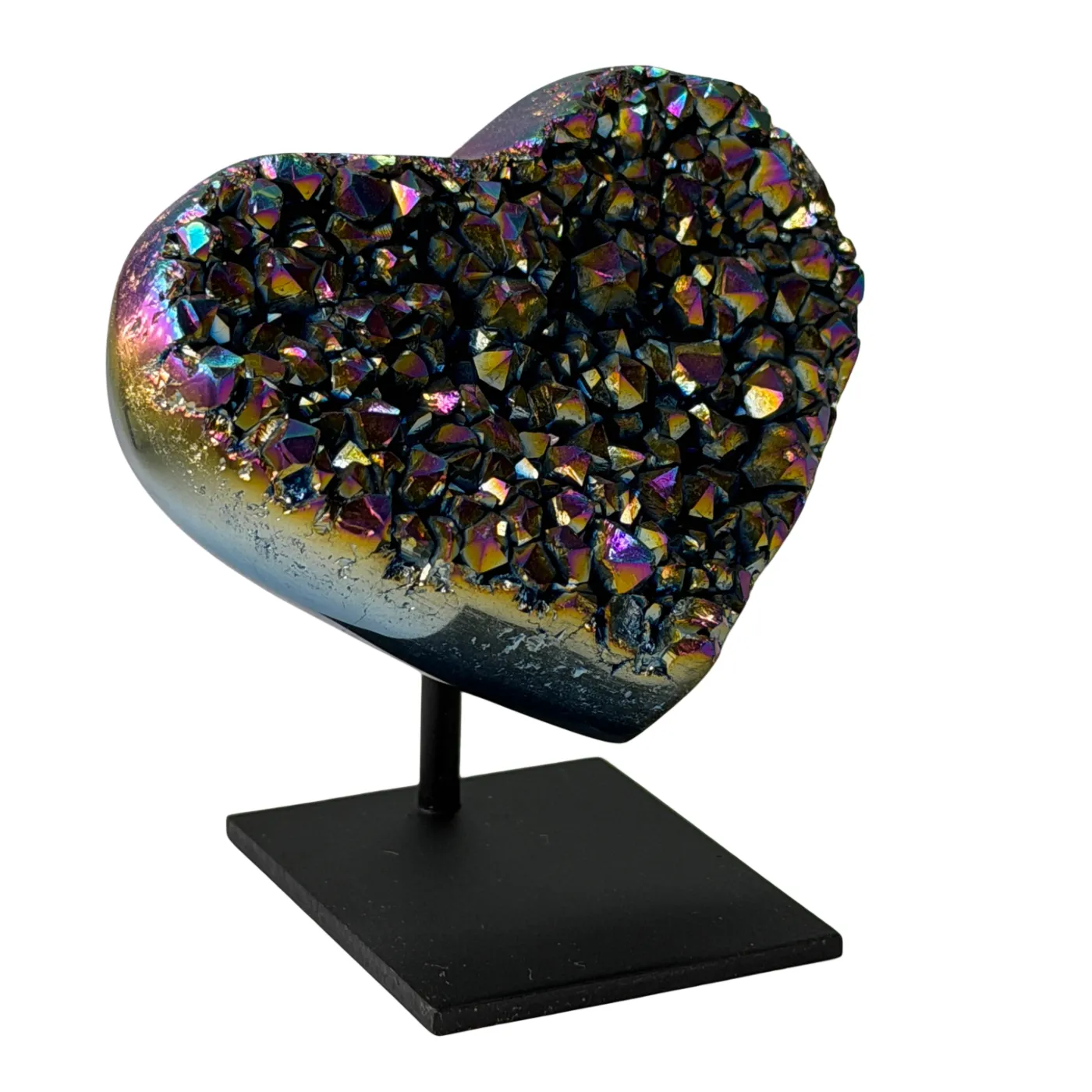 Titanium Rainbow Klein Hart van Kwarts op Standaard