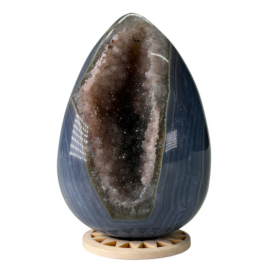 Agaat Ei met Druzy – Gepolijst