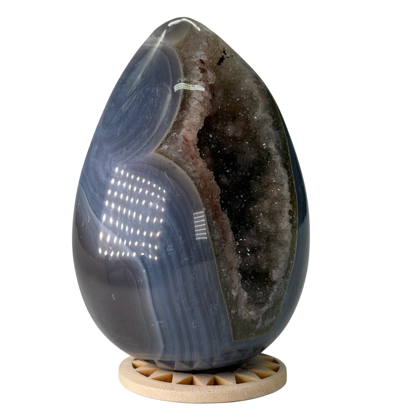 Agaat Ei met Druzy – Gepolijst