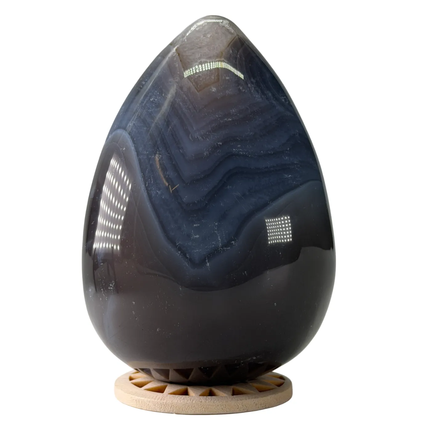 Agaat Ei met Druzy – Gepolijst