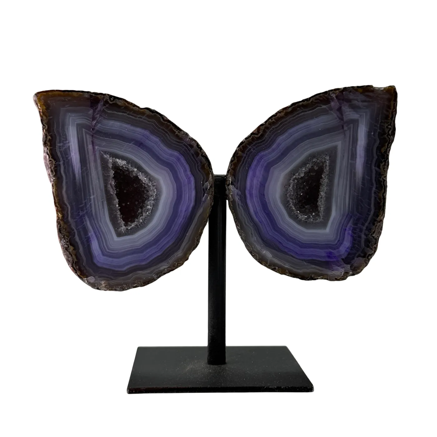 Beautiful Agate Geode Set on Stand Small