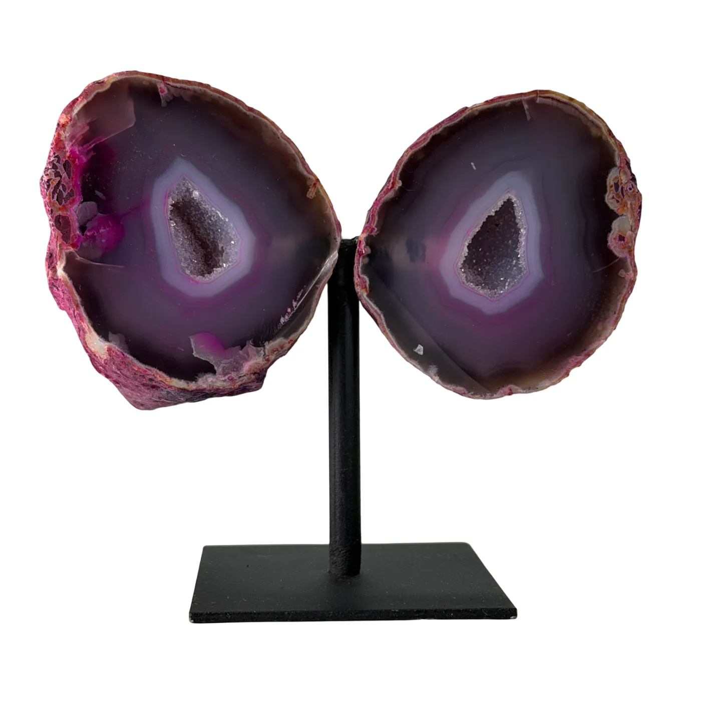 Beautiful Agate Geode Set on Stand Small